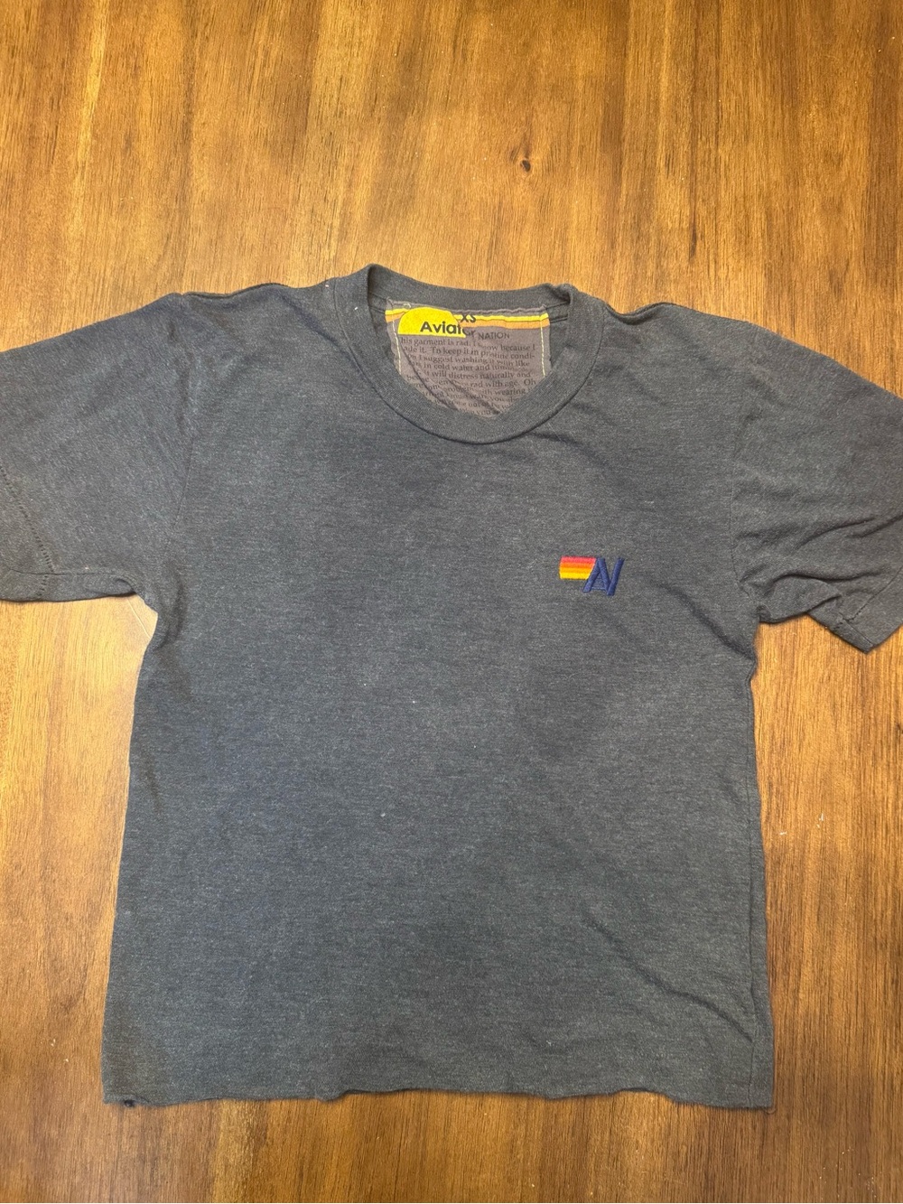 Aviator Nation Gray Tee with Yellow Accent